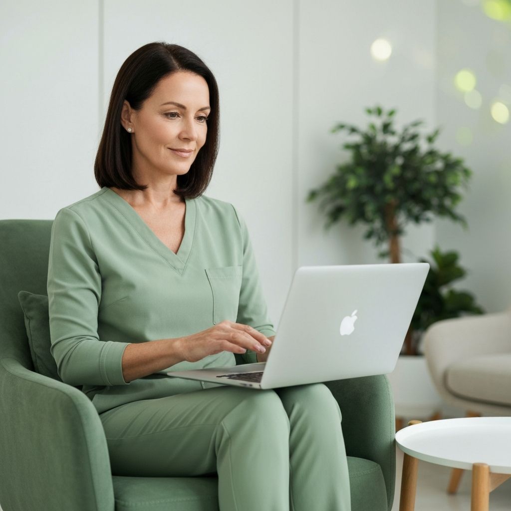 Adult participating in speech therapy via video call
